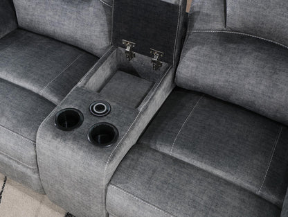 U121 - Motion Sofa With Dropdown Table - Gray