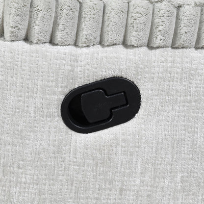 U182 - Corduroy Motion Sofa With Drop Down Table - Gray