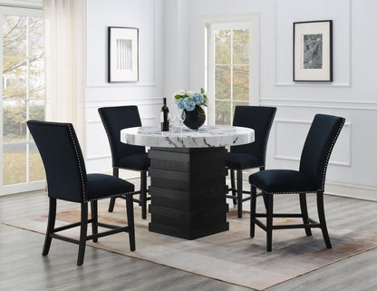 D141 - Round Counter Height Table - White / Black