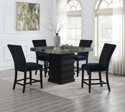 D136 - Faux Marble Counter Table - Gray