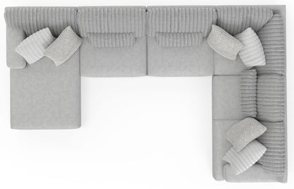 Logan - Upholstered Sectional With Comfort Coil Seating And Accent Pillows Included