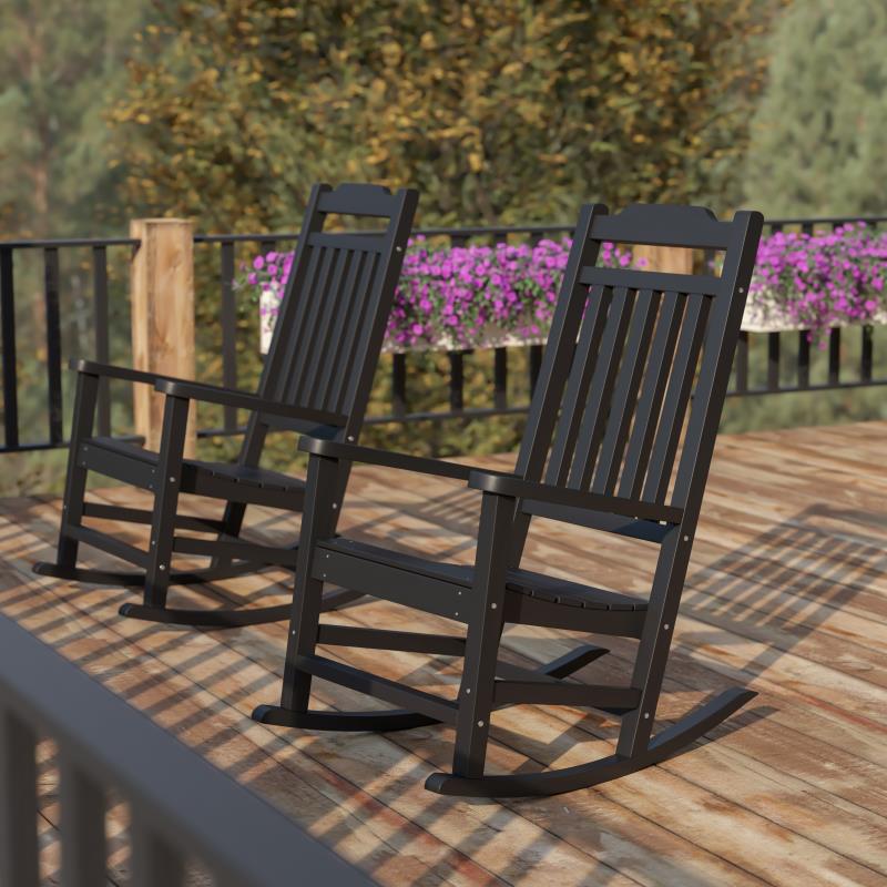 Winston All-Weather Rocking Chair in White Faux Wood, Set of 2