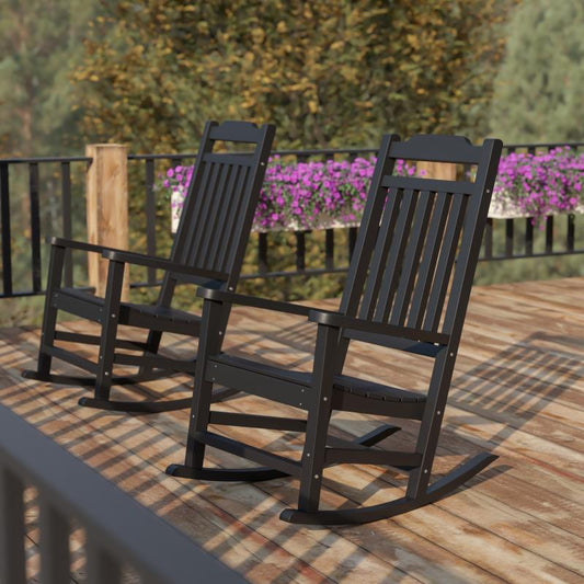 Winston All-Weather Rocking Chair in White Faux Wood, Set of 2