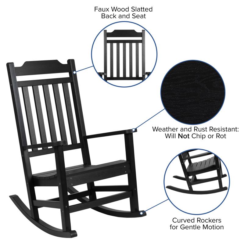 Winston All-Weather Rocking Chair in White Faux Wood, Set of 2