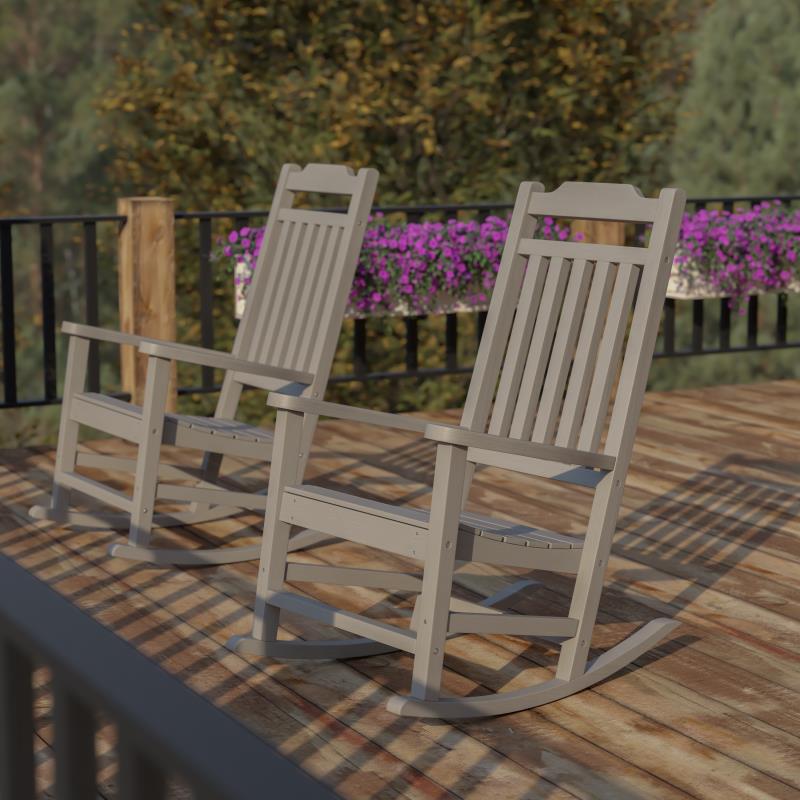 Winston All-Weather Rocking Chair in White Faux Wood, Set of 2