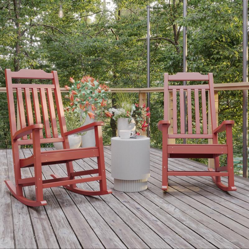 Winston All-Weather Rocking Chair in White Faux Wood, Set of 2