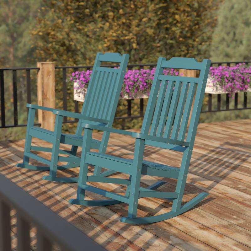 Winston All-Weather Rocking Chair in White Faux Wood, Set of 2