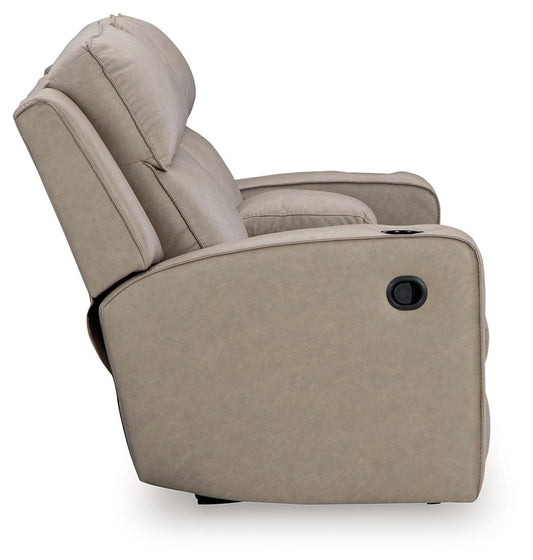 Lavenhorne - Dbl Rec Loveseat W/Console - Pebble