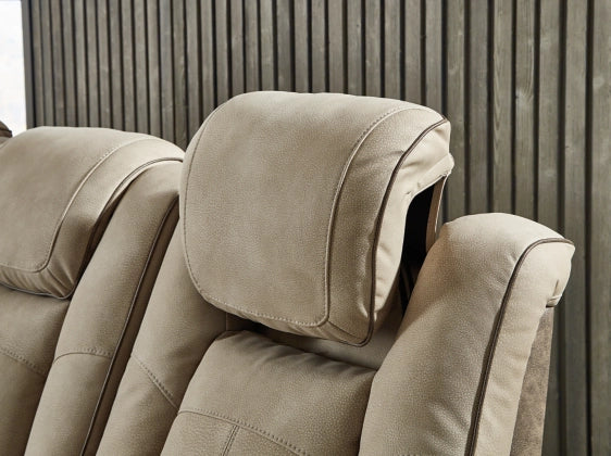 Next-Gen DuraPella Two-Tone Performance Fabric Dual Power Reclining Loveseat with Console