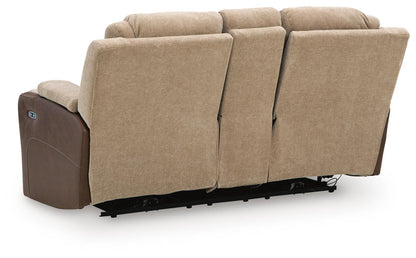 Mixed Motion - Power Reclining Loveseat With Console / Adjustable Headrest - Brownstone