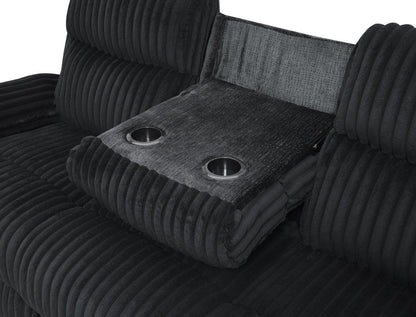 U181 - Corduroy Motion Loveseat - Black