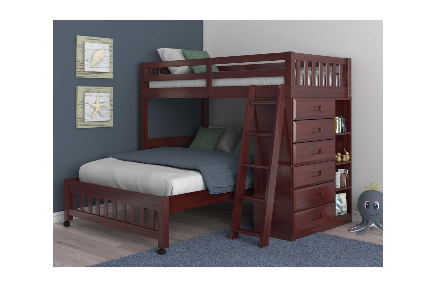 Loft Bed in Merlot