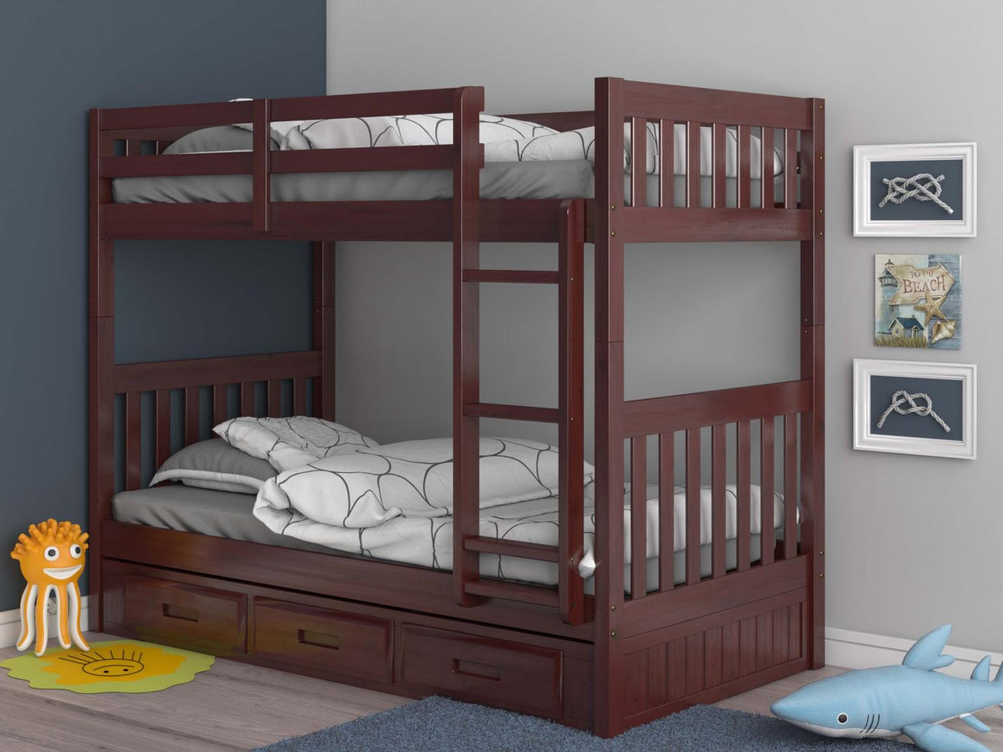 Bunk Bed in Merlot