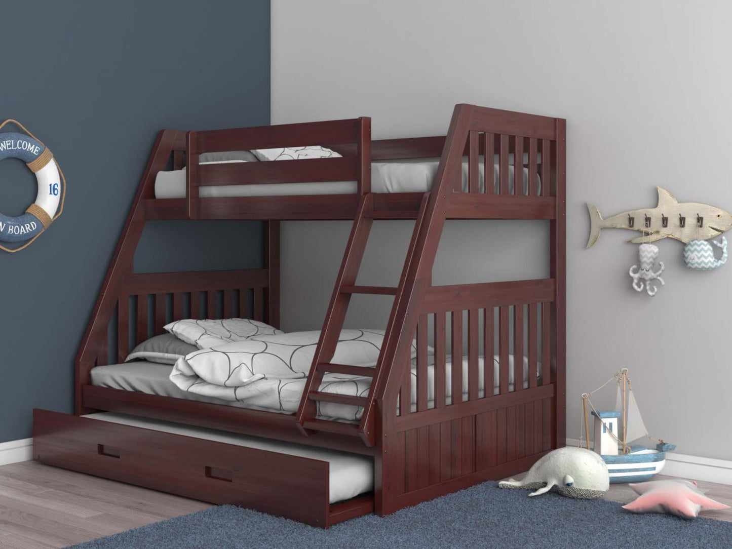 Bunk Bed in Merlot