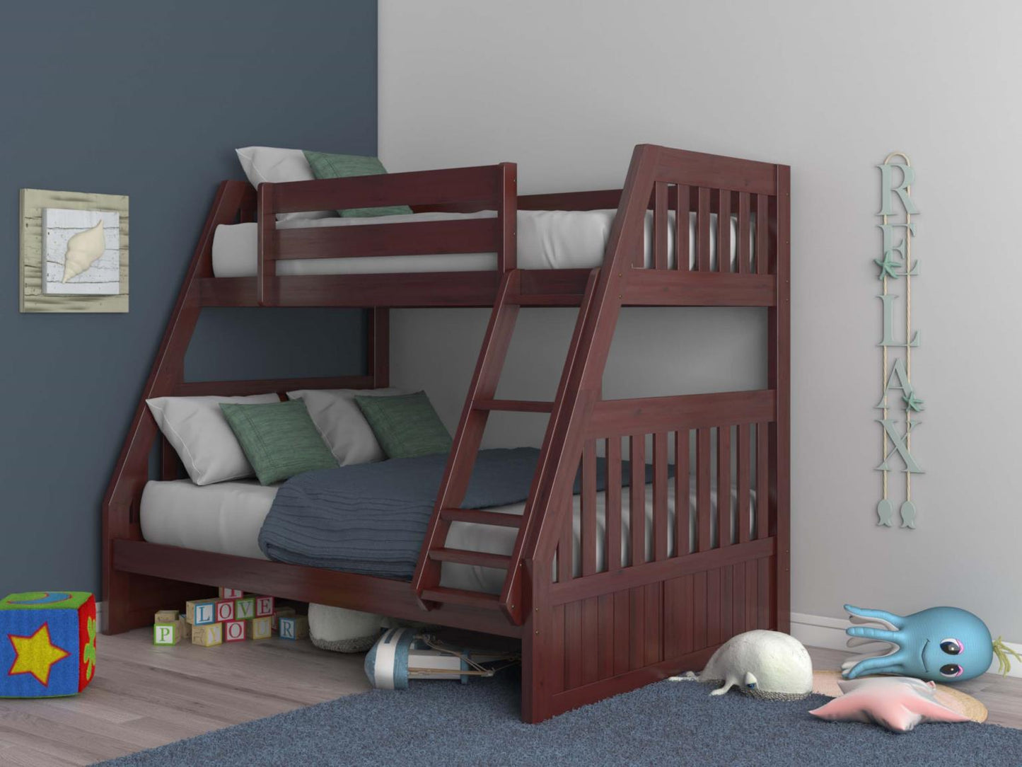 Bunk Bed in Merlot