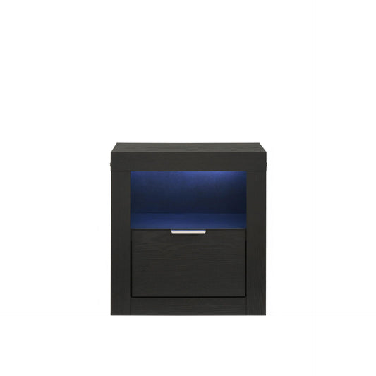 Asher - Nightstand With LED Light - Smoke