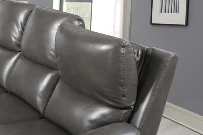 U108 - Reclining Sofa (Gel Faux Leather) - Gray