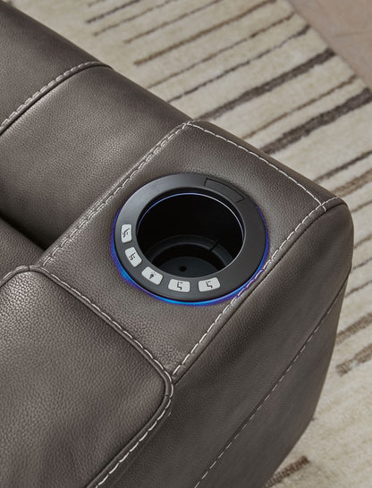 Feazada - Power Recliner With Adj Headrest - Shadow