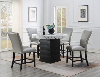 D141 - Round Counter Height Table - White / Black