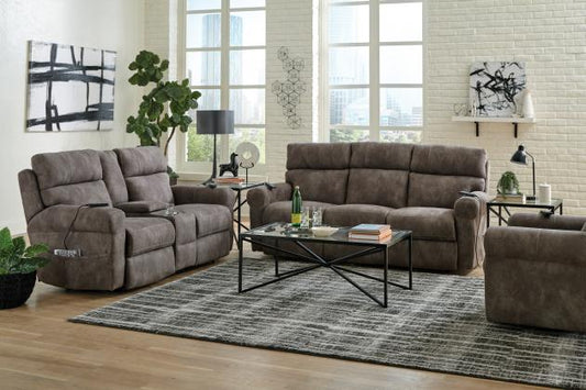 Tranquility Triple Power Lay Flat Reclining Console Loveseat w/CR3 Heat/Massage