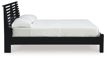 Danziar - Full Slat Panel Bed With Low Footboard - Black