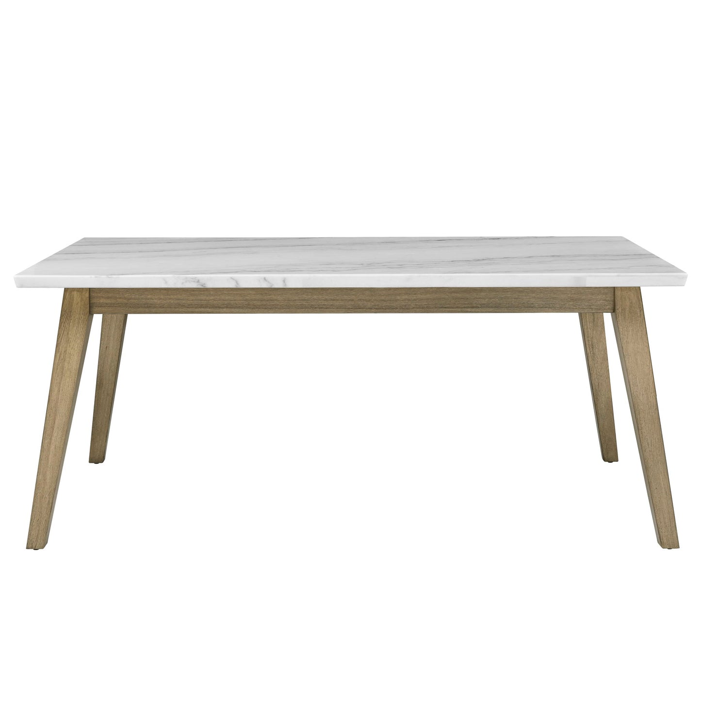 Vida - Marble Top Dining Table - White / Light Brown