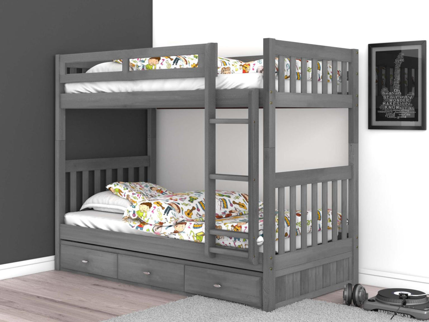 Bunk Bed in Charcoal