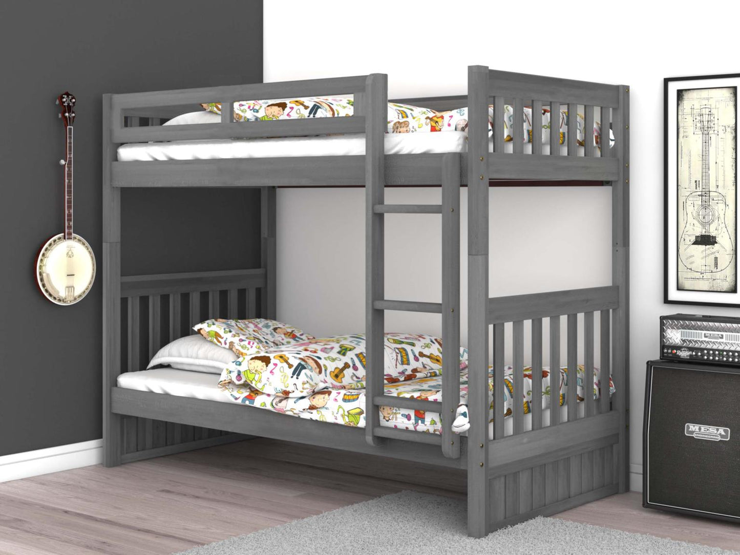 Bunk Bed in Charcoal
