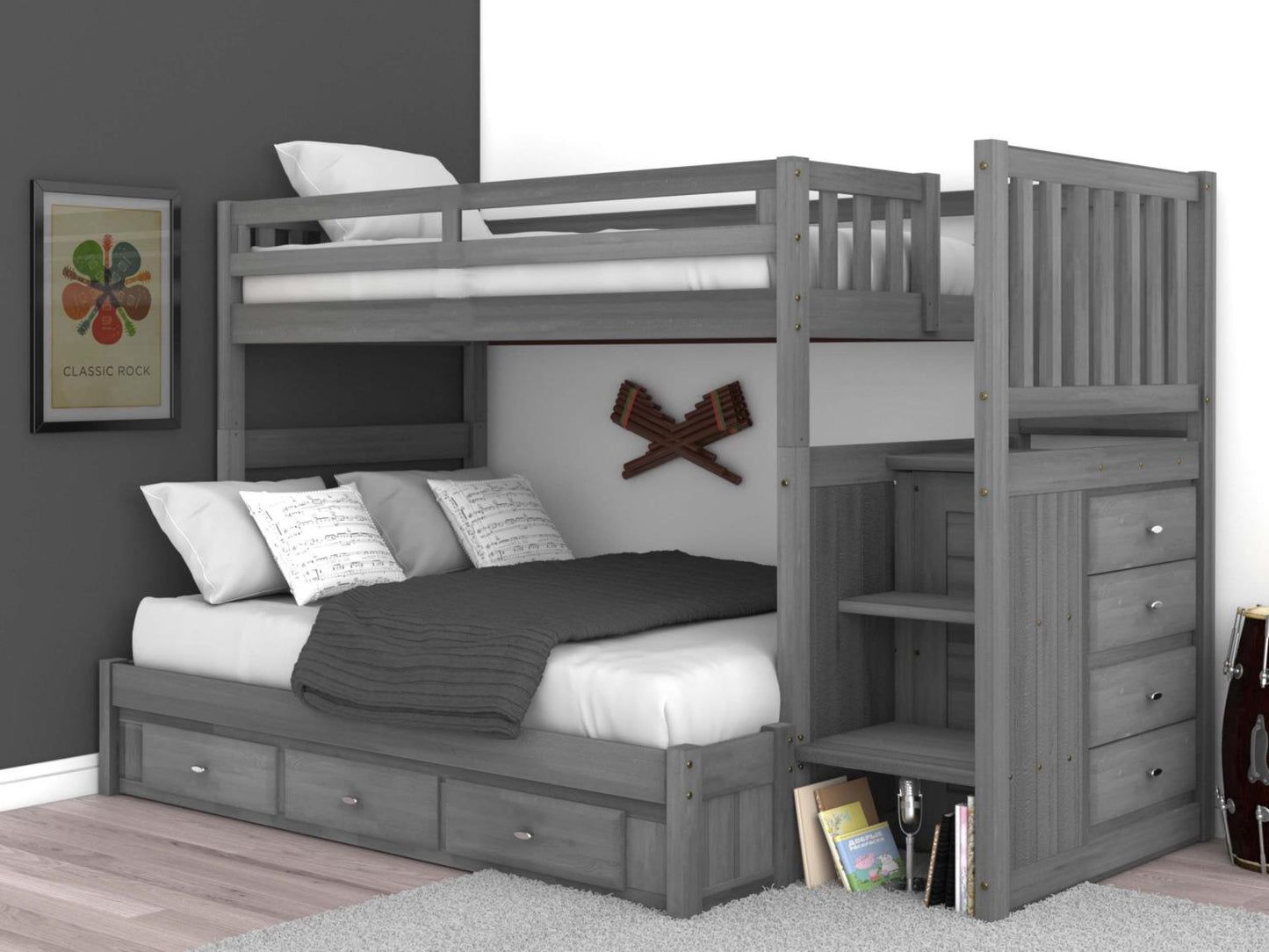 Stairbed in Charcoal