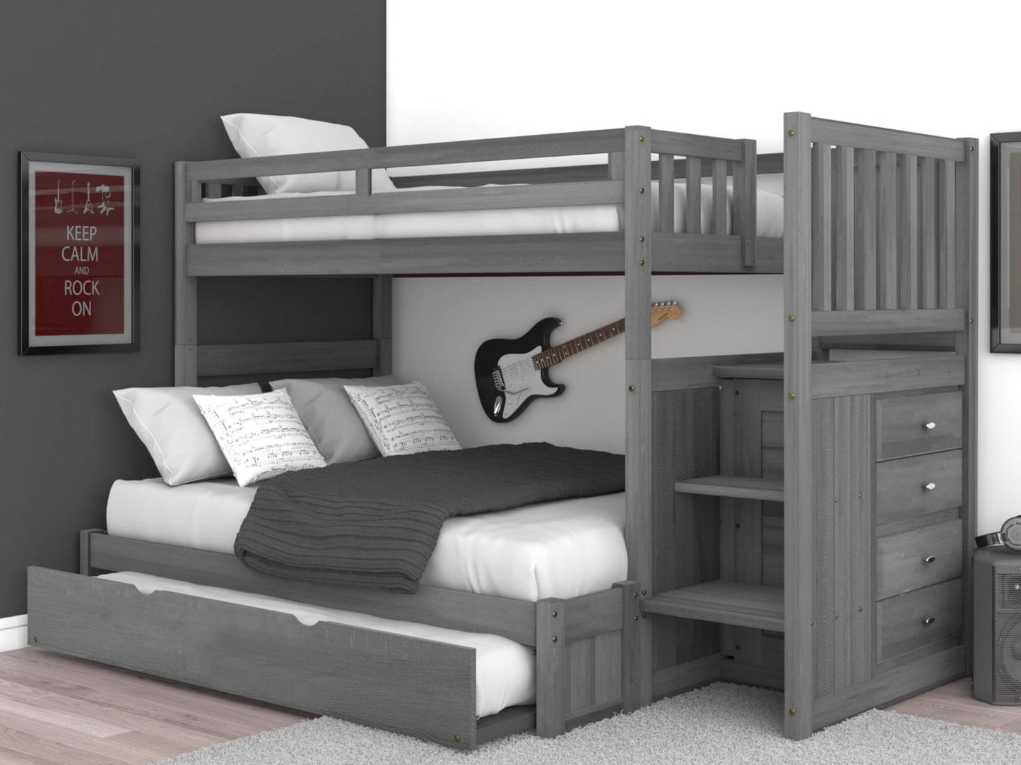 Stairbed in Charcoal