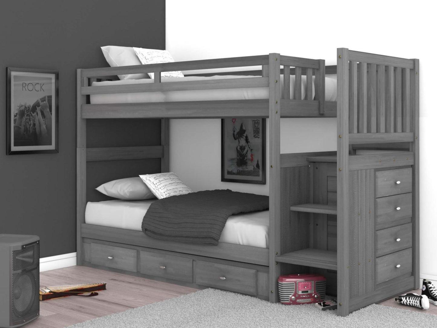 Stairbed in Charcoal