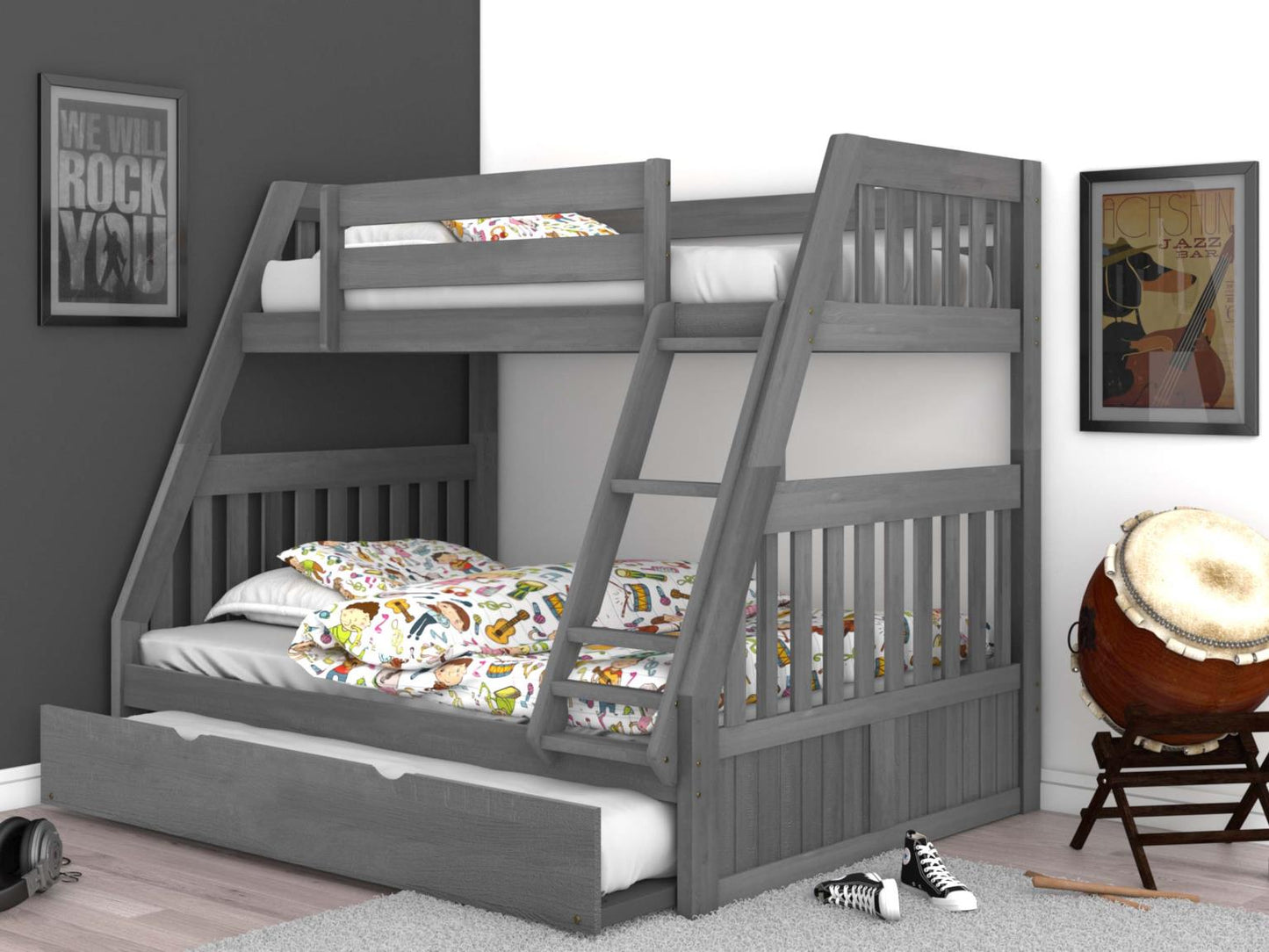 Bunk Bed in Charcoal