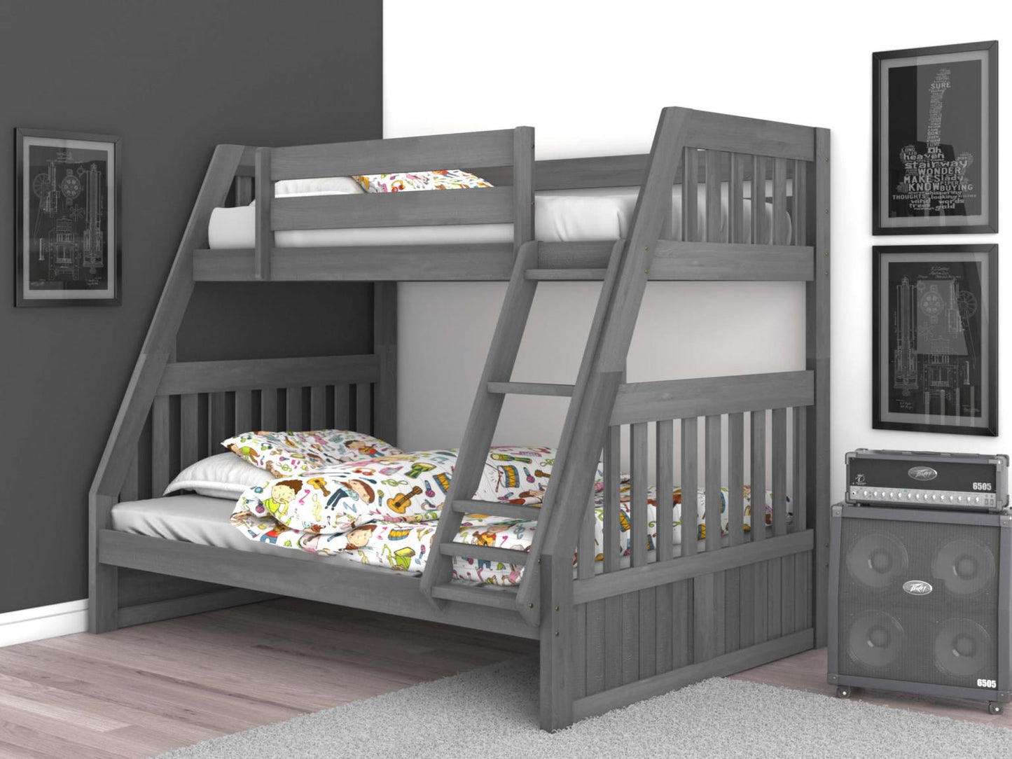 Bunk Bed in Charcoal