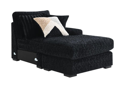 U281 - 6 Piece Setional With Right Chaise (1 LAF + 1 Wedge + 2 Armless Chair + 1 Console + 1 RAF Chaise) - Black