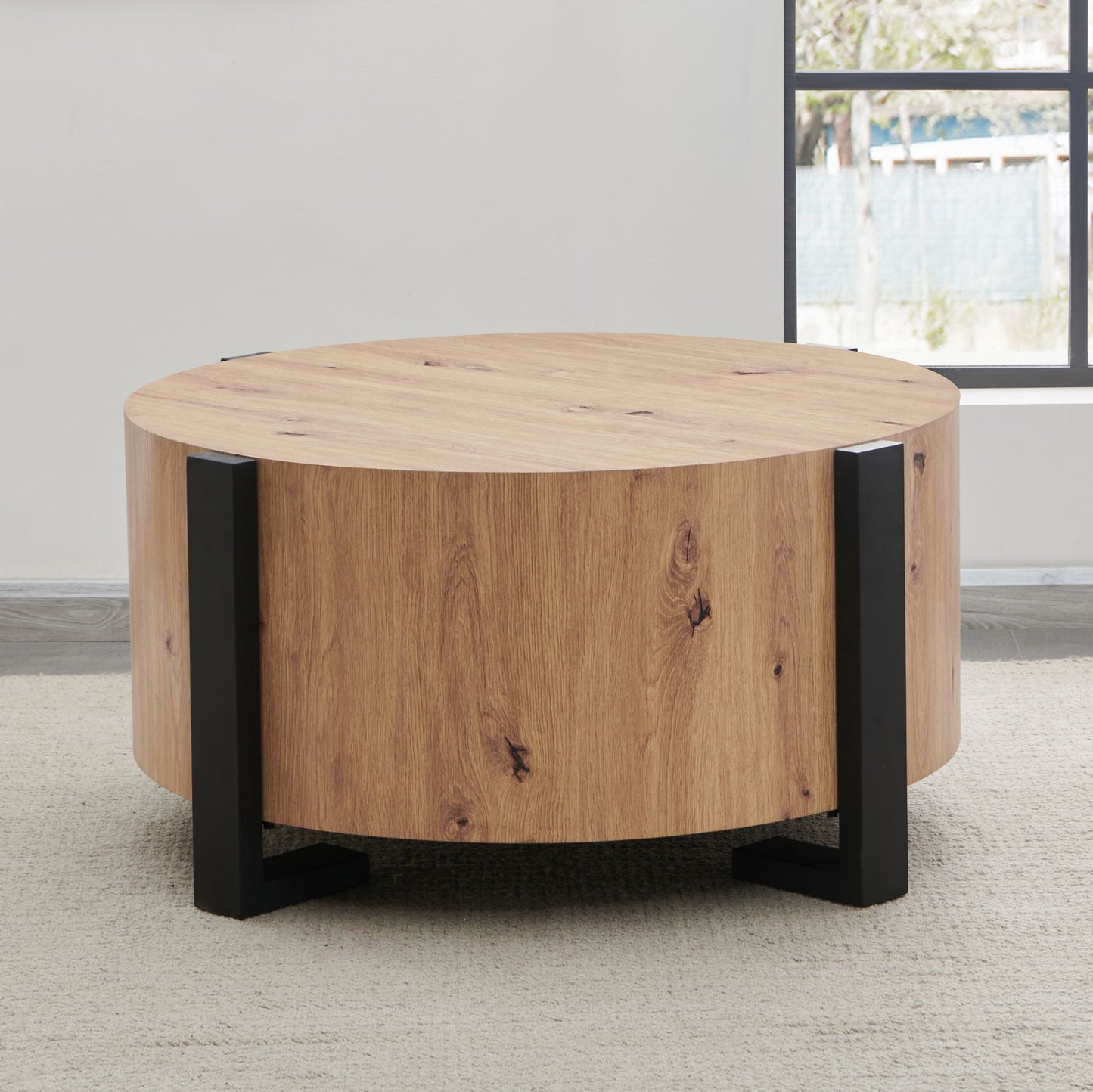 Darcie - Faux Wood Round Table