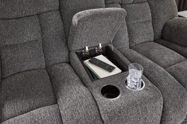Foreside Reclining Loveseat With Console