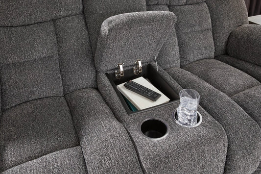 Foreside Reclining Loveseat With Console