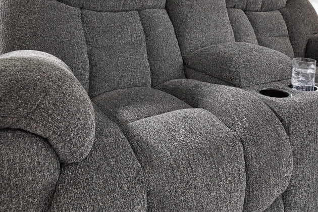Foreside Reclining Loveseat With Console