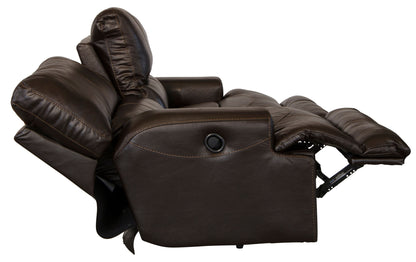 Wembley - Italian Leather Match Lay Flat Reclining Sofa - Chocolate