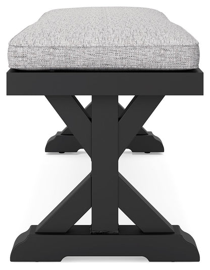 Beachcroft - Bench With Cushion - Black / Light Gray