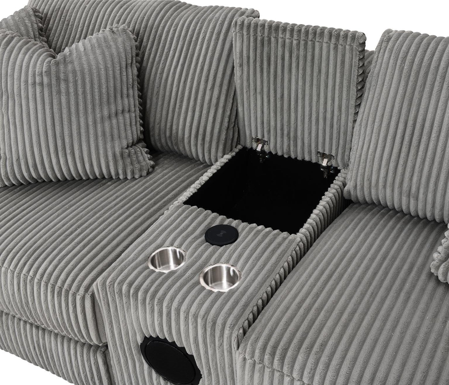 U243 - 6 Piece Sectional (2 Armless Chairs, 1 Console, 1 Right Chaise, 1 LAF Seat, 1 Wedge) - Gray