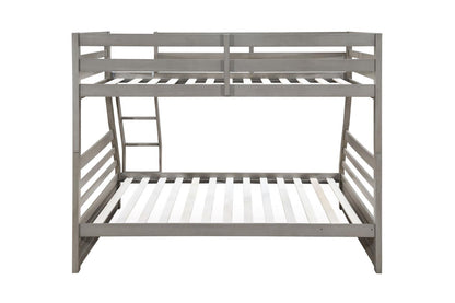 S090 - Twin / Full Bunk Bed - Light Gray