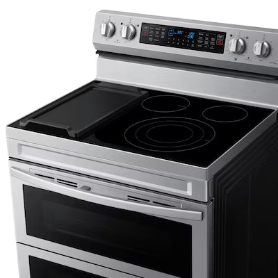 30 in. 5-Burner Element Smart Freestanding Double Oven Electric Range in Stainless Steel with Flex Duo