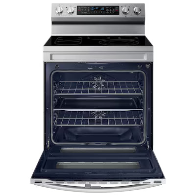 30 in. 5-Burner Element Smart Freestanding Double Oven Electric Range in Stainless Steel with Flex Duo