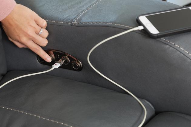 Angelo Double Power Lay Flat Reclining Sofa