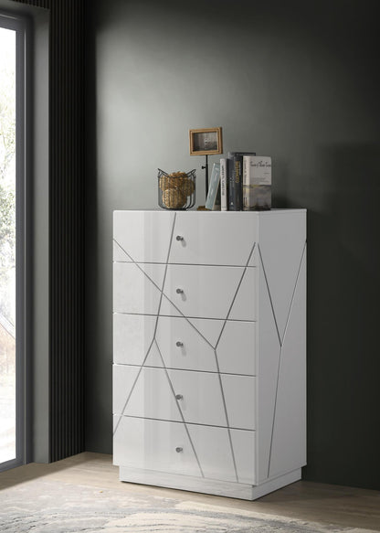 B121 - Line Chest - White / Gray