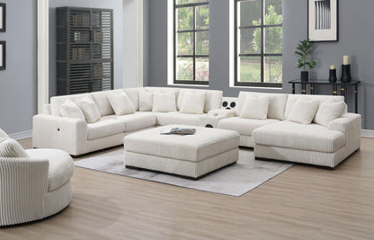 U244 - 6 Piece Living Room Set (2 Armless Chairs, 1 Console, 1 Right Chaise, 1 LAF, 1 Wedge) - White
