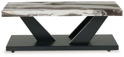 Cendill - Occasional Table Set (Set of 3) - Dark Brown / White / Black