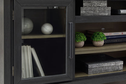 Foyland - XL TV Stand w/Fireplace Option - Black / Brown