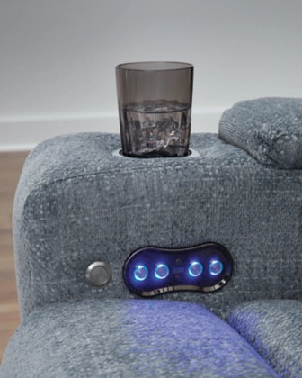 Studio Cave Next-Gen Nuvella™ Performance Fabric Dual Power Reclining Loveseat with Console